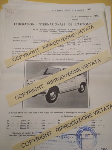 Scheda omologazione abarth - scheda,