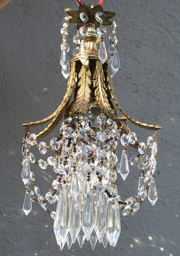 Lampadario vintage swag bronzo - lampadario,