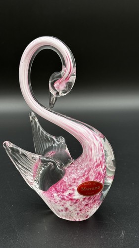 Cigno vetro murano rosa - vetro,