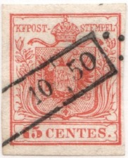 ANTICHI STATI ITALIANI - LOMBARDO VENETO (1850), #3a.