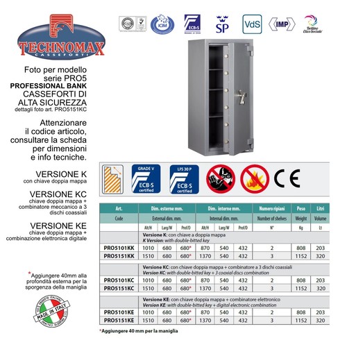 Cassaforte technomax alta - cassaforte,
