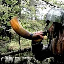 Corno da guerra vichingo - tromba da battaglia originale in corno di bue da 1...