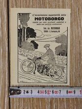 Antica pubblicità 1923 moto Motoborgo Torino Piemonte