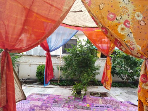 Tettoia letto sari - , seta