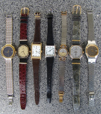 7 PEZZI, BEN TENUTO VINTAGE JUNGHANS BRACCIALE OROLOGI CONFEZIONE CON SOLARE 1