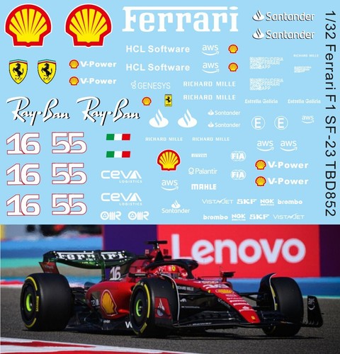 Decals per ferrari - 1/32,