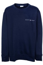 Gant Felpa Girocollo Regular Fit Uomo Cotone Blu Scuro 5XL