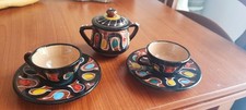 Set tazzine caffe’ vintage Deruta con zuccheriera
