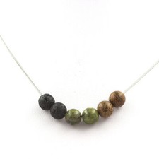 Collana Perle Unakite + Lava +