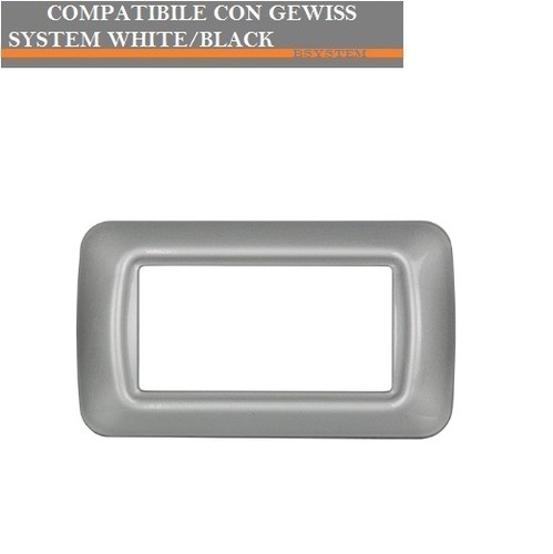 Placca grigio compatibile - 4p,