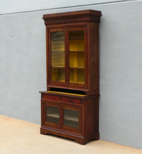 Vetrina libreria credenza due corpi bibliothèque Luigi Filippo in mogano, '800!