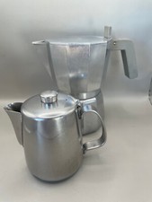 Caffettiera Alessi Moka 6tz by D.Chipperfild 2019 alluminio e  lattiera Alfra 4