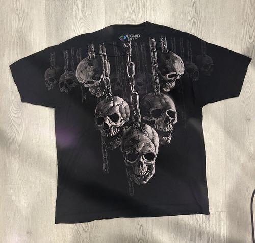 Shirt teschi con catena blu - teschi,