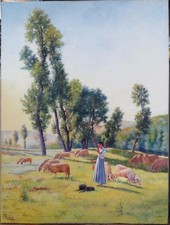 BERGÈRE, HUILE / TOILE