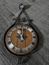 Junghans vecchio orologio da parete ferro battuto pino 369/7027 usato batteria