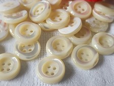 Lotto 12 Bottoni Antichi IN Madreperla Bianco Spesso Bord 1,8 CM Heavy Rif. 978
