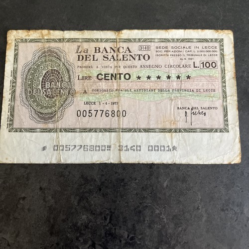 Mini assegno banca del salento - assegno,