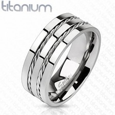 Anello Titanio Uomo Corde
