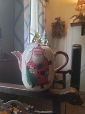 VIETRI Vecchia Teiera San Nicola Babbo Natale Caffettiera/Cioccolato FIRMATA Italia