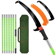 8 M Svettatoio Telescopico Manuale, Segaccio per Potatura Con Borsa Portaoggetti