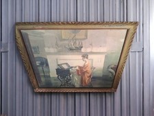 Stampa antica "Al Melodeon" di Marguerite S. Pearson, pittrice americana...