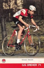 Ciclismo/cyclisme cartolina OLIVIERO MOROTTI sq. G.S. DREHER 1971 orig.