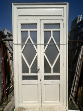 Porta antica anta bianca e telaio doppia con vetro puntinato - 002