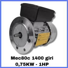 Motore elettrico asincrono monofase 1400 giri B5 per compressore mec80c 4 poli