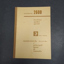 Libretto vetture Alfa Romeo 2600 berlina/spider/sprint del 1962.Ben conservato