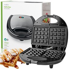 MACCHINA PIASTRA 2 WAFFLE WAFER 22 X 12 CM COLAZIONE FESTE 750 W NEDIS ITALIA