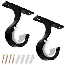 Wonvify Staffa Bastone Tenda Set da 2, Ganci Singoli in Lega di (Z3x)