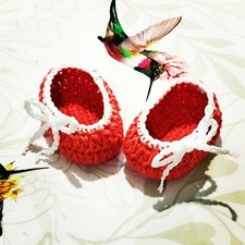Scarpette neonato,  babucce  lana uncinetto neonato, crochet scarpine 
