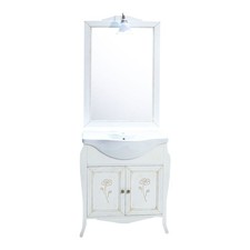 Mobile Bagno 75 cm da terra Composizione con Lavabo Specchio e Applique