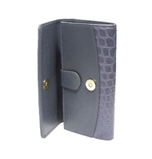 Portafoglio Donna Vera Pelle Di Coccodrillo Grigio