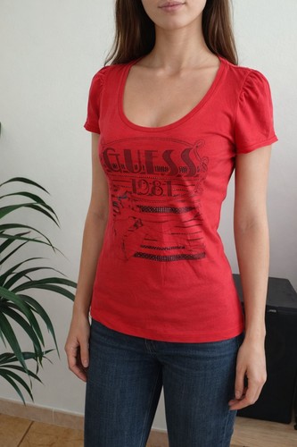 Maglietta rossa guess jeans - rossa,