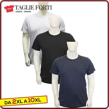 intimo uomo TAGLIE FORTI maglia girocollo maglietta 100% cotone da 2XL a 10XL
