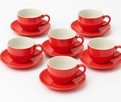 Set piattini coppa - piattini, rosso