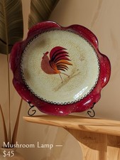 Centrotavola Portafrutta In Ceramica Smaltata Dipinto A Mano Vintage 