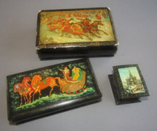 Set Di 3 Scatole Laccate Russe