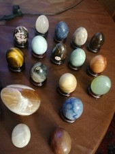 UOVA PIETRE SEMIPREZIOSE EGGS STONE N.17 UOVA LOTTO  VARIE DIMENSIONI 15 BASI