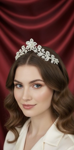 Tiara argento floreale - argento,