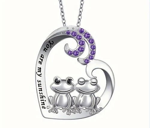 Collana cuore rana viola tu - collana,
