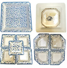 Original Tiffany-Keramik-Küchenset, Tafelaufsatz und Teller handemade italy