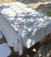 Tovaglia Ricami a Mano Punto Croce Punto Pieno Uncinetto Vintage 165x255