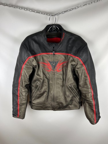 Giacca moto biker vera - , pelle