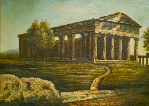 Quadro antico olio tela - quadro, su