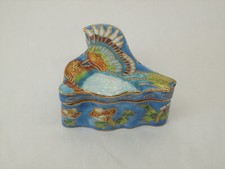 Cloissonè Chingtai finemente decorato convertito in scatola per tabacco da fiuto/pillole: c1950