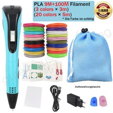 Set penne 3D bambini fai da te penna stampa 3D 20 colori 109 m filamento regalo blu DHL