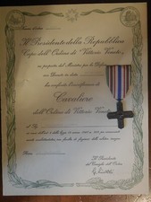 attestato + croce ordine di