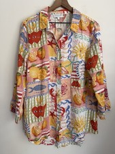 Camicia Calypso St. Barth colorata italiana sardina aragosta stampa pesce conchiglia XL